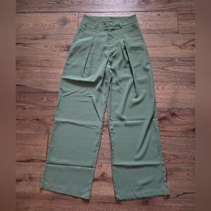 Cider Green Wide-Leg Pants
